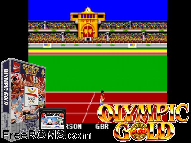 Olympic Gold - Barcelona '92 alt Game Gear game showing 3D box cover and gameplay screenshot